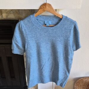 CeCe Light Blue Crewneck Sweater, M